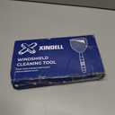 XINDELL Windshield Cleaner Tool  Car Interior Window Cleaning Kit with Extendable Handle & 4 Microfiber Pads, Auto Wiper Inside Windshield Brush for Car & Home Windows (19in)