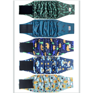 5 Pack Dog Diapers Male, Premium Belly Bands for Male Dogs, High Absorbing Male Dog Pee Wraps for Doggie in Incontinence or Excitable Urination and Training S