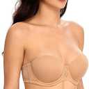 DotVol Women's Multiway Strapless Bra Full Figure Underwire Contour Beauty Back Plus Size Bra, 40D