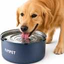 No Spill Dog Water Bowl for Messy Drinkers, 101oz Large Stainless Steel Dog Water Bowl, Floating Slow Drinking Dog Bowl, Splash Proof Dog Bowl with Filter