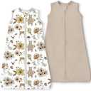 Toddler Sleep Sacks 2T-3T-4T, 0.5 TOG Light Summer Wearable Blankets, Extra Long XL Sleeping Bags, 2 Pack