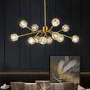 Weesalife Sputnik Chandeliers Modern Crystal Pendant Lighting Gold Chandelier 12 Lights Mid Century Ceiling Light Fixtures for Dining Room Kitchen Island Living Room Bedroom Bar, D36" - 12 Lights
