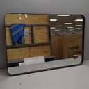 DUMOS Black Metal Framed Vanity Rounded Rectangle Bathroom Mirrors for Over Sink Wall, 36x24 Inch Large Matte Mirror, Modern Decorative for Restroom, Farmhouse, Horizontally or Vertically Hanging