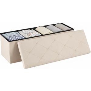 DUMOS 43 Inch Folding Storage Ottoman Bench, Large Ottoman with Storage, 15"D x 43"W x 15"H