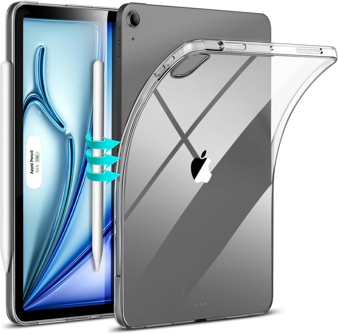 ESR for iPad Air 11 Inch Case M4/M3/M2 (2026/2025/2024), iPad Air 5th/4th Gen(2022/2020), Slim&Light, Yellowing Resistant, Transparent Back Cover, Supports Pencil Pro/USB-C, Zero Series, Clear