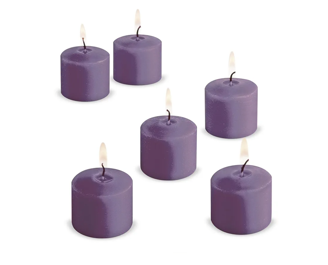 Candle Charisma Lavander Scented Votive Candles - 10 Hour Burn time - Set of 72 for Dinner, Wedding, Halloween and Holiday Decorations