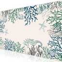 L-SPOUTTO Coral Desk Mat for Keyboard and Mouse,XXL Large Mouse Pad Non-Slip Keyboard Pad Waterproof Desktop Mat for Laptop Computer Work Game Home Office-Ocean Coral