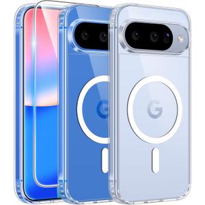 FNTCASE for Google Pixel 10 Case: Pixel 10 Pro Case Google 9/9 Pro Magnetic Clear Slim PhoneCase | Anti-Drop Shockproof Scratch Protective Thin Transparent Crystal Cell Phone Cover(Clear)
