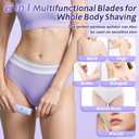 Bikini Trimmer for Women, Dual-Head Electric Razors for Women, 2 in 1 Electric Razor for Pubic Hair Trimmer IPX7 Waterproof Wet&Dry Use Bikini Shaver for Ladies Pubic, Legs, Face, Underarms(Lilac)