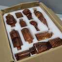 Liengoron Bud Vase Set of 29 in Bulk Amber Glass Bud Vase 29 Pack Bud Vases for Centerpieces Vintage Amber Mini Flower Vases for Home Centerpieces Wedding Decorations