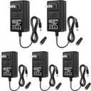 24V Power Supply, 24 Volt 2A 48W LED Power Supply Adapter, AC 100-240V to DC 24V Converter Transformer for LED Strip Lights, Wall Plug Power Adapter with 5.5/2.1 DC Female Connector (5 Pack)
