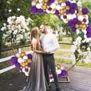 Purple Gold and White Balloon Arch Kit, Different sizes Purple White Balloons Metallic Gold Balloons for Girls Women Birthday Baby Bridal Shower Wedding Graduation Party Decorations