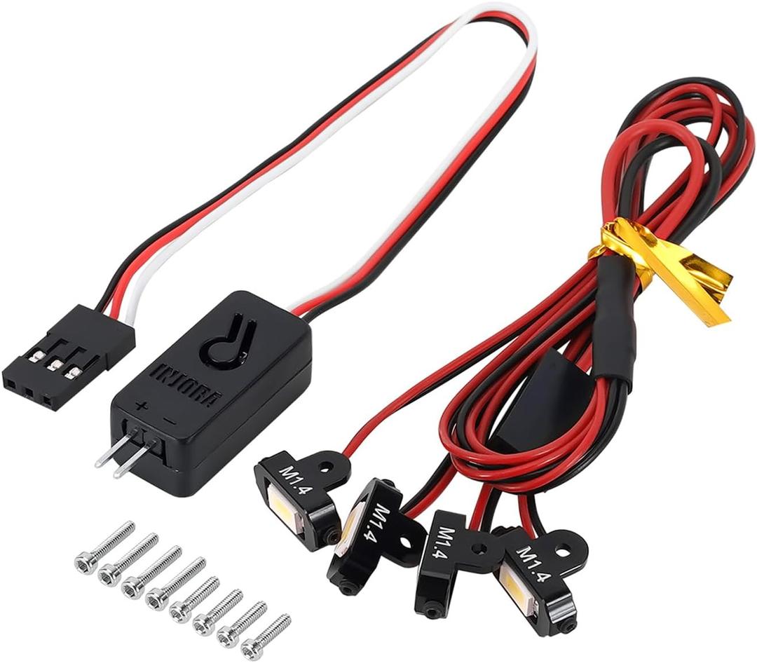 INJORA M1.4 Rock Lights Kit with Controller for 1/24 RC Crawler Upgrade(4 Lights)