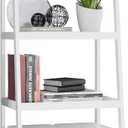 SMIBUY Bamboo Ladder Bookcase, Bathroom Storage Rack Organizer, 4 Tier and 5 Tier Freestanding Plant Display Stand Space Saver Shelves for Bedroom, Kitchen, Balcony (White, 4 Tiers (39" H))