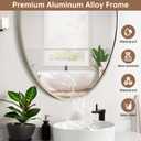 Oval Wall Mirror, 22"x30" Brushed Nickel Vanity Mirror, Bathroom Mirror of Metal Frame, Home Decorative Wall Mounted Mirror for Bathroom, Living Room, Entryway, Vanity