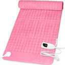 Deepsoon Heating Pad,Electric Heating Pads for Back,Neck,Moist Heating Pad for Abdomen Shoulder Knee Legs,Dry/Moist Heat&Auto Shut Off,Mother's Day Birthday for Men and Women,BabyPink,40x20 Inch