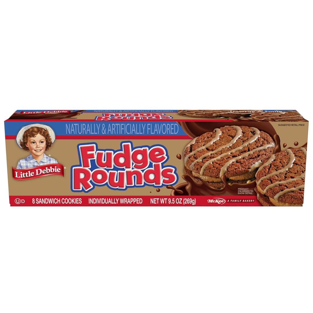 2 x Little Debbie Fudge Rounds, 9.5 Oz (9.5 Ounce (Pack of 1), BBD: 03/17/2026