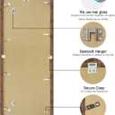 Hongkee 12x36 Picture Frame 2 Packs, Real Glass and Rustic Brown Wood Frame, Display Collage Pictures Twelve 4x6 With Mat or Pennant 12 x 36 Without Mat - Horizontal or Vertical Wall Mounting