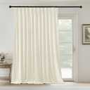 StangH Extra Wide Pinch Pleated Velvet Curtains, Ivory White Light Dimming Bedroom Curtains & Drapes 96 inch Length Thermal Insulated Elegant Home Decor for Nursery Wedding, W72 x L96, 1 Panel