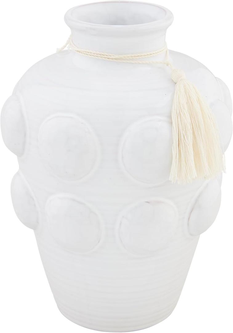 Mud Pie Small Beaded Vase; 9 3/4" x 6 1/4" Dia