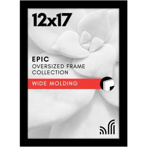 Americanflat 12x17 Picture Frame with Polished Plexiglass - Black Picture Frame - Wide Photo Frames Made of Engineered Wood for Vertical or Horizontal Wall Display - Epic Collection - Black