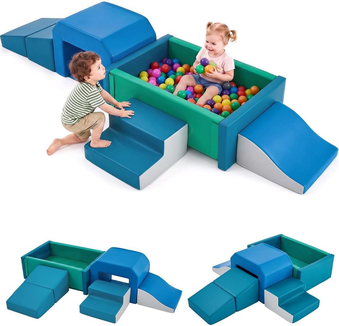 JungleDove Baby Foam Climbing Blocks with Ball Pit for Toddler, Large