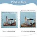 12x12 Picture Frame with Mat for 10x10, Wavy Edge Wooden Real Glass Photo Frame for Wall Hanging, Blue, 1 Pack