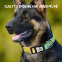 Personalized Dog Collars for Small Dogs, Reflective Dog Collar QR Code Name Tags, Soft Nylon, S (Green-Orange Gradient)