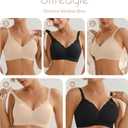 Wireless Bras for Women Bralette - Womens Seamless Push Up Full Coverage Wirefree Padded Sleep Bra with Support and Lift (L)