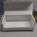 mDesign Metal Bread Box Bin with Hinged Lid - for Kitchen Countertop, Island and Pantry - Large Capacity Storage, Vintage-Inspired Design - Multi-Purpose Storage Container for Home - Matte White
