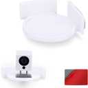 BRAINWAVZ Mini Circular Corner Shelf Mount for Security Cameras, Baby Monitors, Speakers, Plants & More, Universal Holder, Strong Adheasive, No Mess, Screwless (White)