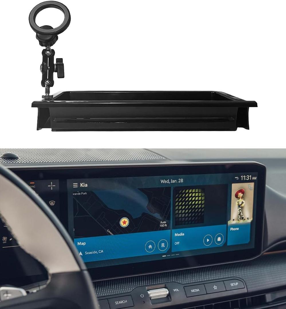 Phone Holder Mount for Kia K4 Accessories 2025 2026 Navigation Screen Car Cell Phone Mount for Kia K4 LX LXS EX GT-Line Turbo Smartphones Interior Hands-Free 360 Degree Rotation(with 12.3-Inch Screen)