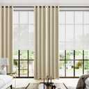 KOUFALL Beige Living Room Curtains 96 Inches Long,Blackout Grommet No Wrinkle Room Darkening Curtains for Bedroom 2 Panel Set 52x96 in Length