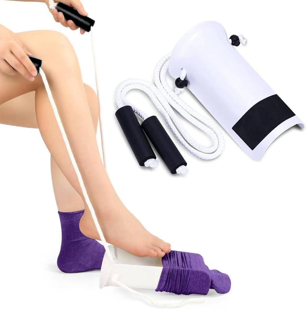 Adjustable Sock Assist Tool - Sock aid Non-Slip & Portable Aid for Seniors, Pregnant Women & Post-Surgery Recovery [Ergonomic Design for Long/Short Socks]