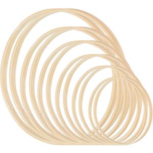 PATIKIL 6"/7"/8"/9"/10"/12" Bamboo Macrame Hoop, 12Pcs 6 Size Wood Floral Hoop Craft Rings for DIY Craft Dream Catcher Wedding Wreath Decor Wall Hanging Decorations
