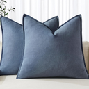 MIULEE Decorative Linen Pillow Covers 20x20 Inch  Boho Farmhouse Neutral Spring Couch Throw Pillows for Bed Pack of 2 Accent Modern Pillowcase Summer Sofa Livingroom Home Decor, Blue Ashes
