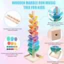 Wooden Marble Run Music Tree for Kids Ages 3+ - Upgraded Easy Assembly with Built-in Nuts, Montessori Toys for Toddlers, Color Sorting Marble Ball Run & Musical Game for Boys Girls 4-8