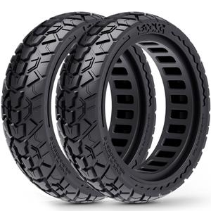 BABEJIA 10x2.5 Scooter Tires 2-Pack Tubeless - 60/70-6.5 Airless Off-Road Replacement for Segway Ninebot Max G30/G2, Gotrax G6/G5/G MAX/ECLIPSE