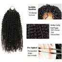 Kinky Curly Crochet Human Hair Knotless Pre-Separated Feather Human Crochet Hair For Black Women Lightweight Feather Crochet Human Hair Bundles Curly Knotless 16 Inch 50g 50 Stands (16 Inch - 50g)