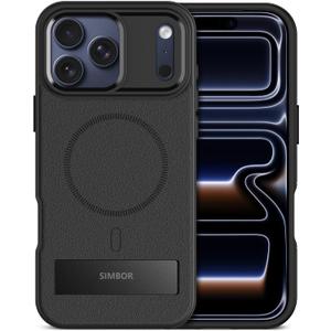 Magnetic for iPhone 17 Pro Max Case with Stand[Compatible with MagSafe] Slim Invisible Kickstand, Protective Anti-Fingerprint Phone Cove 6.9", Black