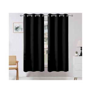 Blackout Curtains 63 Inch Length 2 Panels Set, Thermal Insulated Long Curtains& Drapes 2 Burg, Room Darkening Grommet Drapes for Bedroom Living Room Window (Black, W52 x L63 Inch)