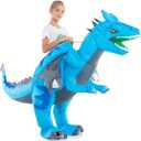 HSCTEK Inflatable Ride on Kids Dragon Costume Boys Girls, Size: 7-10 Yrs