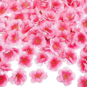 WILLBOND 150 Pieces Cherry Blossom Heads Artificial Fake Silk Cloth Petals for Dress DIY Accessories Home Wedding Party Decoration (Classic)