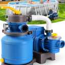 2500 GPH Sand Filter Pump for Above Ground Pools, Pool Pumps Above Ground with 24H Automatic Timer, 6-Way Valve, Efficient Circulation & Filtration Pool Sand Pump, Up to 12000 Gallons -Yellow