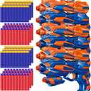 POKONBOY 6 Pack Blaster Toys Guns for Boys Fit for Nerf Bullets, Toy Guns with 120 PCS Refill Foam Darts for Boys Girls Birthday Gifts Party Favors Hand Gun Toys for 6+ Year Old Kids