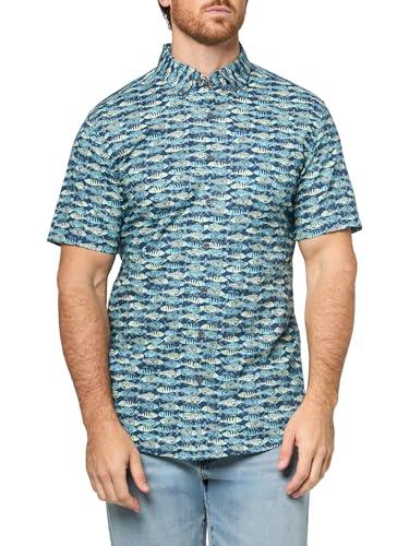 Eddie Bauer Men's Big & Tall Short Sleeve Baja Shirt Ocean Size 4x