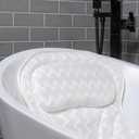 Bath Pillow Bathtub Pillow Back Neck Support Pillow, Spa Cushion for Tub, Relaxing Headrest Bath Pillow, Portable Washable Bathtub Accessories with 3D Air Mesh Thick Soft Bath Pillow (Deluxe)