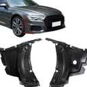 1 Pair Front Section Fender Liners Compatible with Audi A6 Quattro S6 2012-2015 Replace# 4G0853888C 4G0853887C AU1243100 AU1242100 LH & RH Front Section Wheel Fender Flare