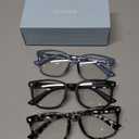 Gaoye Stylish Blue Light Glasses for Woman - Computer Glasses 99% Blue Light Blocking - Lightweight TR90 Frames - 3 pack (B6-matte Black+leopard+blue)