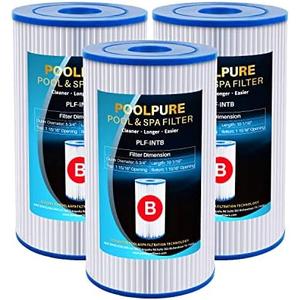 POOLPURE Type B Replacement Pool Filter, Compatible with Intex 29005E Easy Set Swimming Pool Filter Cartridge, 3 Pack